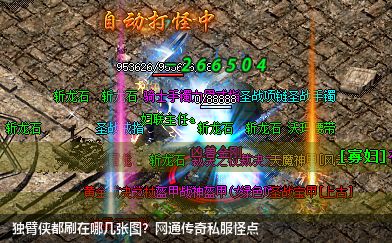 网通传奇私服中独臂侠怪物为于哪些地图！