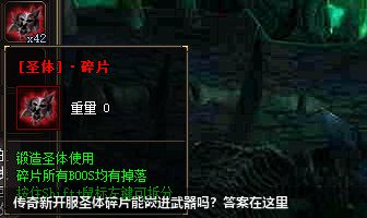 传奇新开服圣体碎片能嵌进武器吗?答案在这里