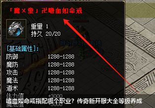 嗜血如命戒指配哪个职业？传奇新开服大全等级养成