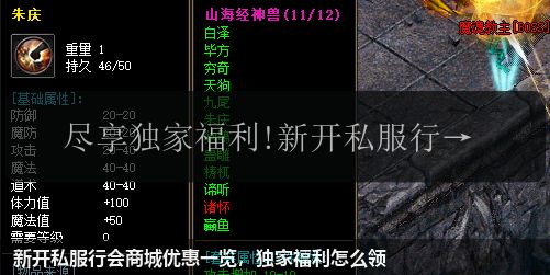 新开私服行会商城优惠一览，独家福利怎么领