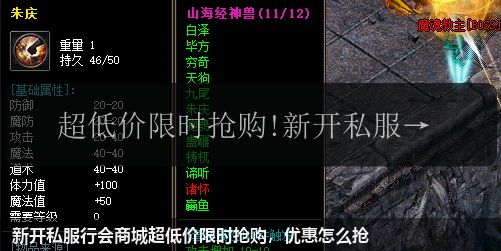 新开私服行会商城超低价限时抢购，优惠怎么抢